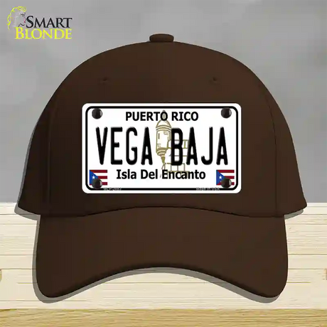 Vega Baja Puerto Rico Novelty License Plate Hat Cotton / Dark Brown