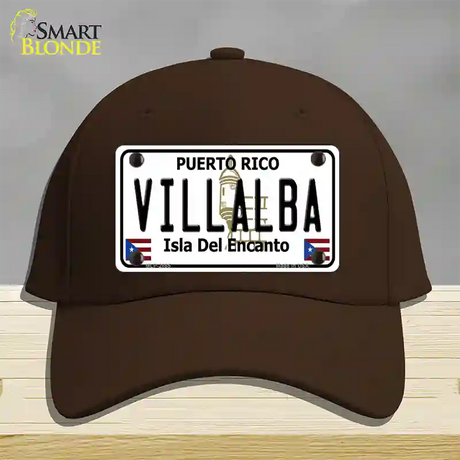 Villalba Puerto Rico Novelty License Plate Hat Cotton / Dark Brown