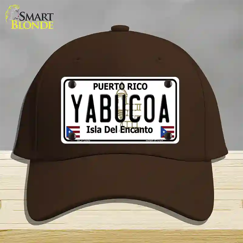 Yabucoa Puerto Rico Novelty License Plate Hat Cotton / Dark Brown