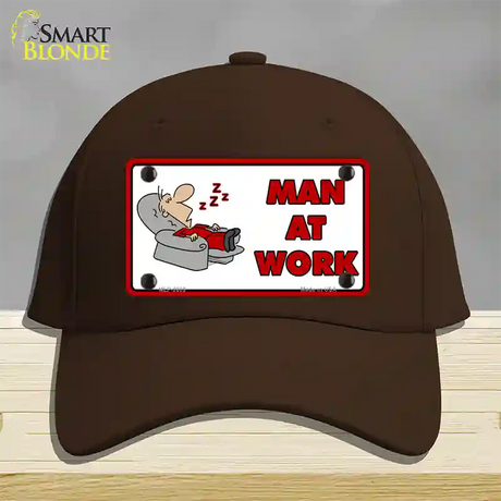 Man At Work Novelty License Plate Hat Cotton / Dark Brown