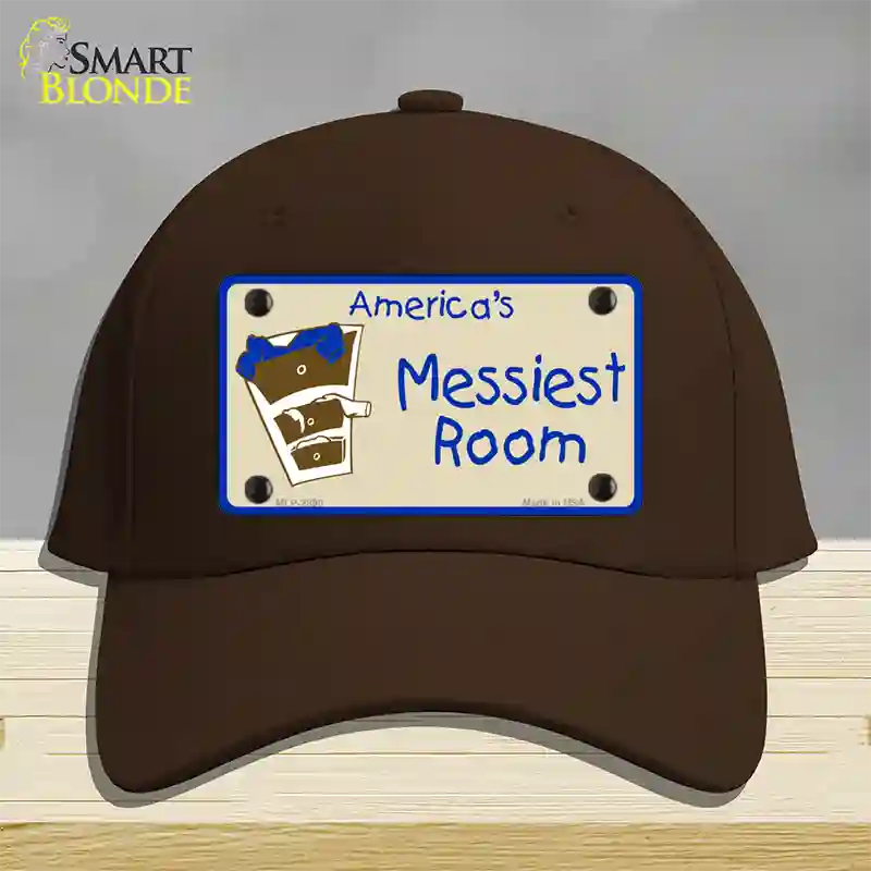 Americas Messiest Room Novelty License Plate Hat Cotton / Dark Brown