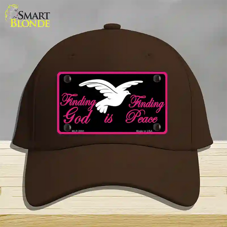 Finding God Finding Peace Black Novelty License Plate Hat Cotton / Dark Brown