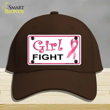 Girl Fight Novelty License Plate Hat Sign Cotton / Dark Brown