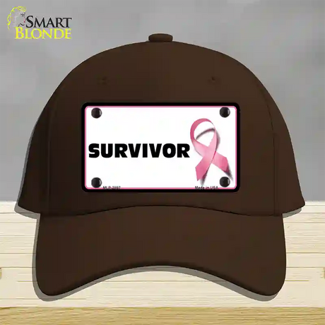 Survivor Breast Cancer Novelty License Plate Hat Cotton / Dark Brown