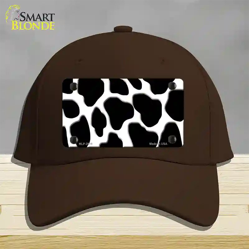 Black White Giraffe Novelty License Plate Hat Cotton / Dark Brown