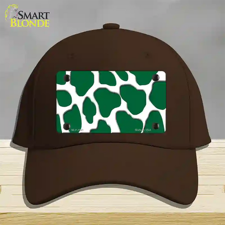 Green White Giraffe Novelty License Plate Hat Cotton / Dark Brown