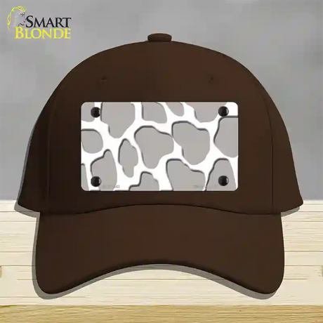 Grey White Giraffe Novelty License Plate Hat Cotton / Dark Brown