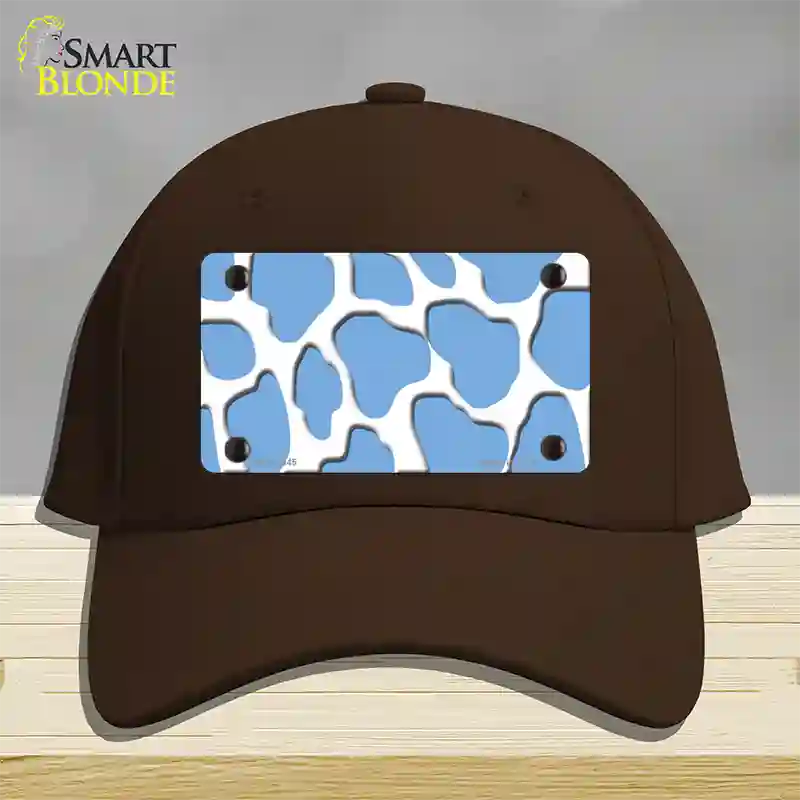 Light Blue White Giraffe Novelty License Plate Hat Cotton / Dark Brown