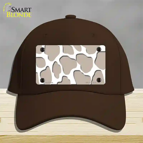 Tan White Giraffe Novelty License Plate Hat Cotton / Dark Brown