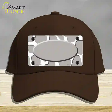 Grey White Giraffe Grey Center Oval Novelty License Plate Hat Cotton / Dark Brown