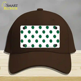 Green White Polka Dot Novelty License Plate Hat Cotton / Dark Brown