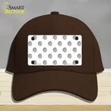 Grey White Polka Dot Novelty License Plate Hat Cotton / Dark Brown