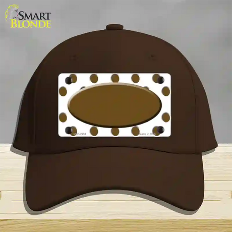 Brown White Polka Dot Brown Center Oval Novelty License Plate Hat Cotton / Dark Brown