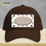 Tan White Polka Dot Tan Center Oval Novelty License Plate Hat Cotton / Dark Brown