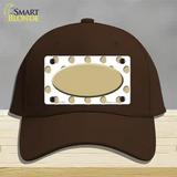 Gold White Polka Dot Gold Center Oval Novelty License Plate Hat Cotton / Dark Brown