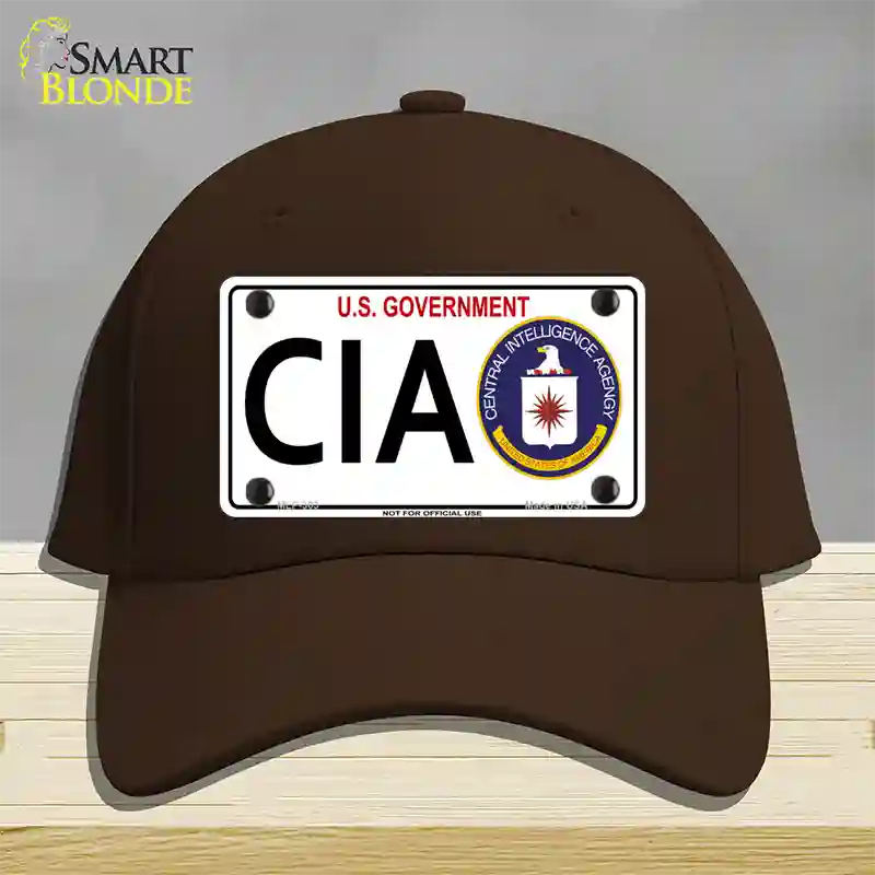 CIA Novelty License Plate Hat Cotton / Dark Brown