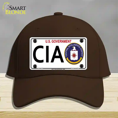 CIA Novelty License Plate Hat Cotton / Dark Brown