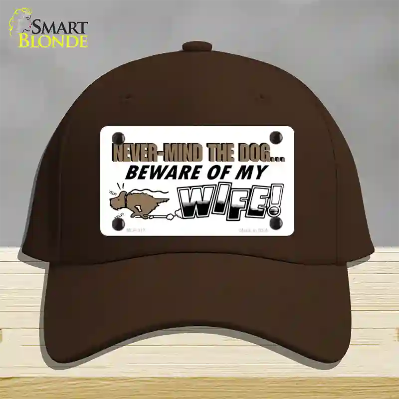 Beware Of My Wife Novelty License Plate Hat Cotton / Dark Brown