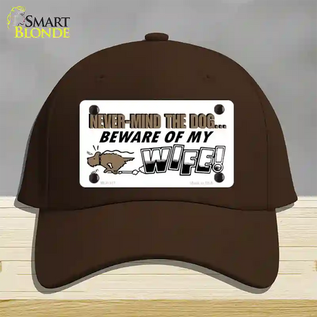 Beware Of My Wife Novelty License Plate Hat Cotton / Dark Brown