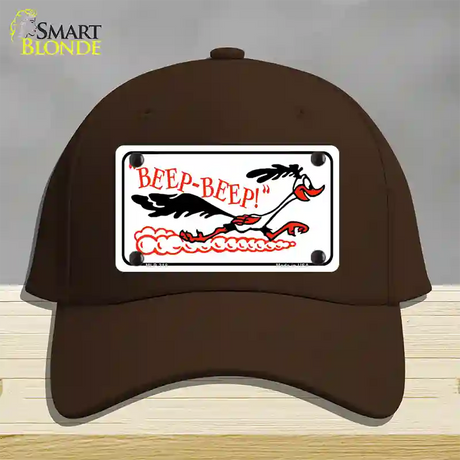 Beep Beep Roadrunner Novelty License Plate Hat Cotton / Dark Brown