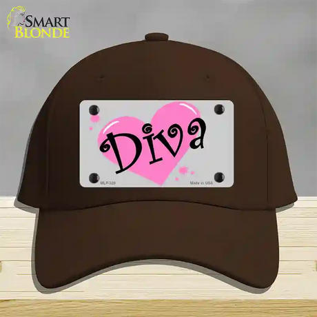 Diva Novelty License Plate Hat Cotton / Dark Brown