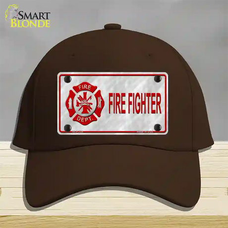 Firefighter Badge Novelty License Plate Hat Cotton / Dark Brown