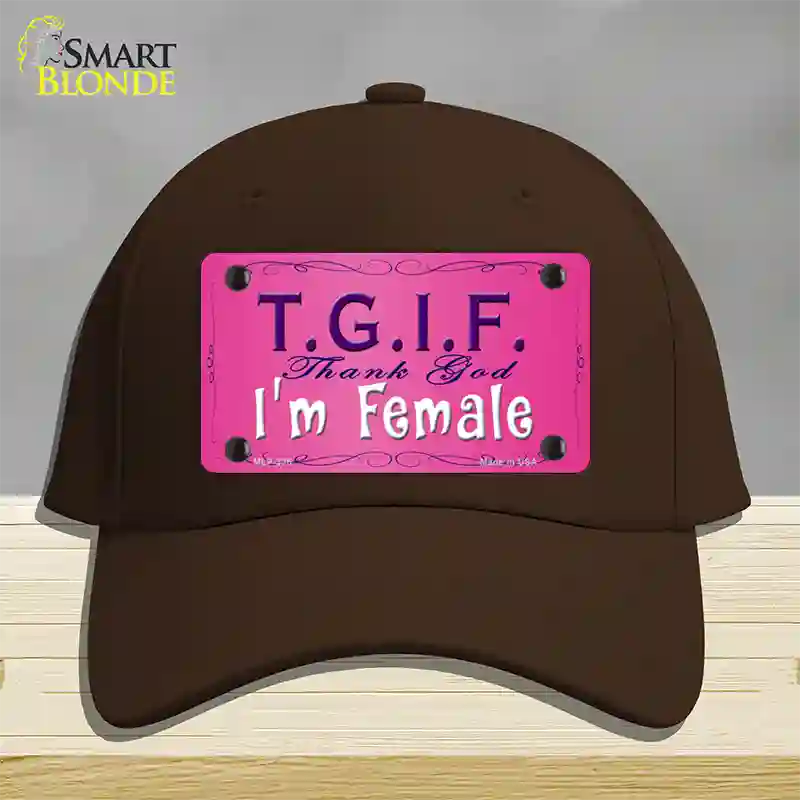 TGIF Novelty License Plate Hat Cotton / Dark Brown