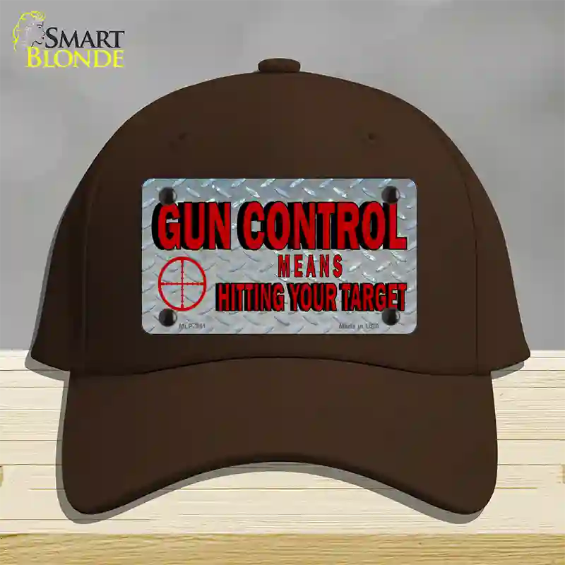 Gun Control Novelty License Plate Hat Cotton / Dark Brown