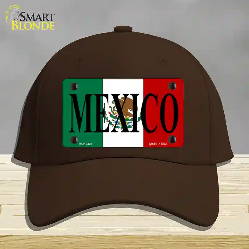 Mexico Novelty License Plate Hat Cotton / Dark Brown