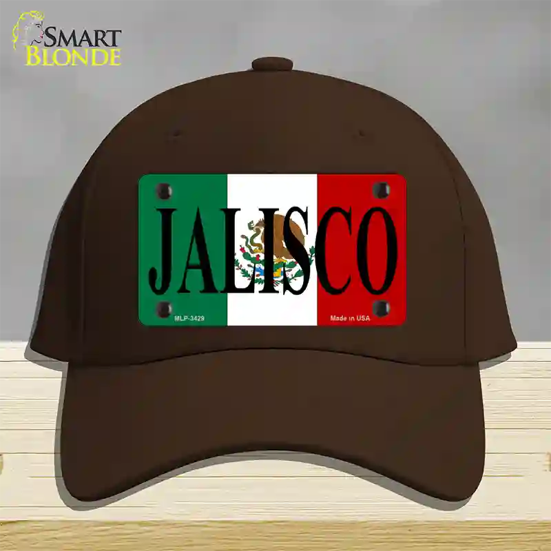 Jalisco Mexico Flag Novelty License Plate Hat Cotton / Dark Brown