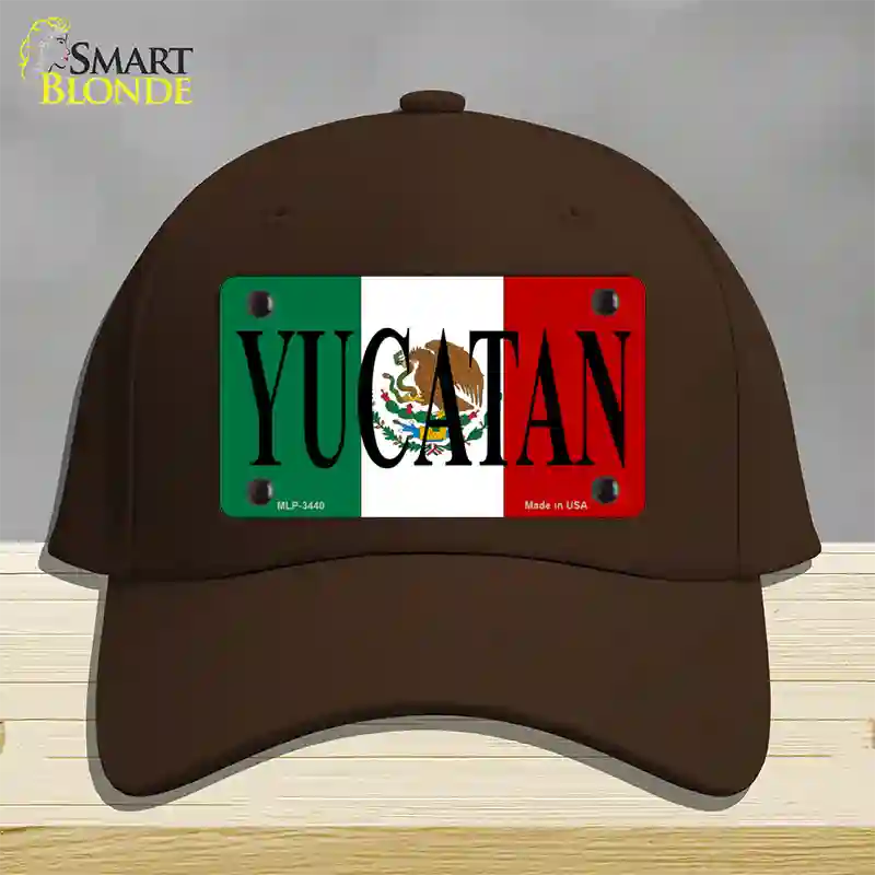 Yucatan Novelty License Plate Hat Cotton / Dark Brown