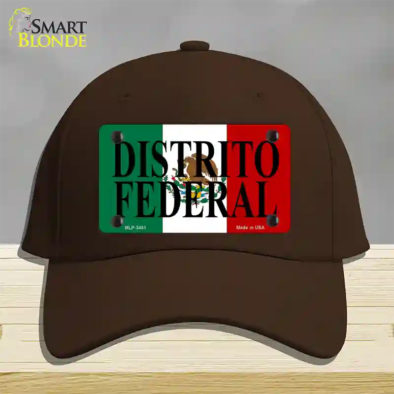 Distrito Federal Mexico Flag Novelty License Plate Hat Cotton / Dark Brown