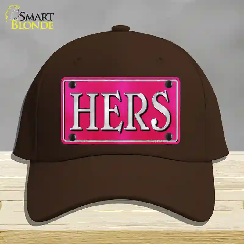 HERS Novelty License Plate Hat Cotton / Dark Brown