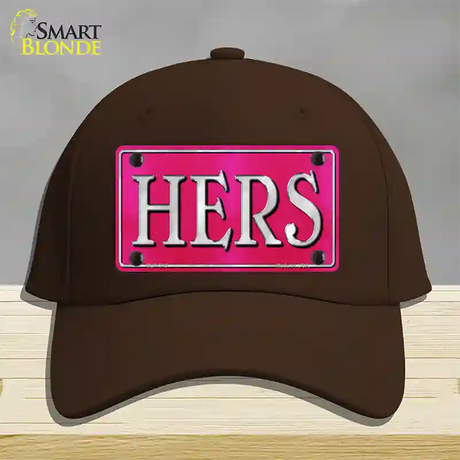 HERS Novelty License Plate Hat Cotton / Dark Brown