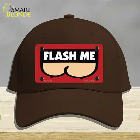 Flash Me Novelty License Plate Hat Cotton / Dark Brown