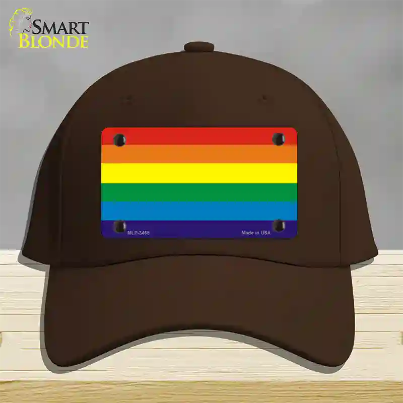 Rainbow Flag Novelty License Plate Hat Cotton / Dark Brown