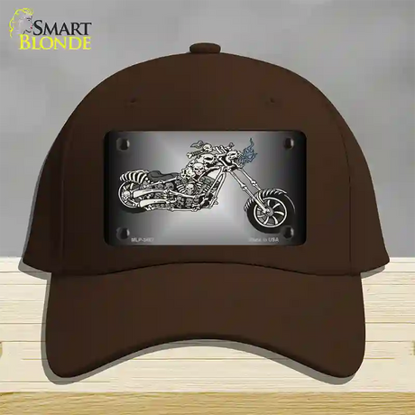 Chopper Skull Novelty License Plate Hat Cotton / Dark Brown