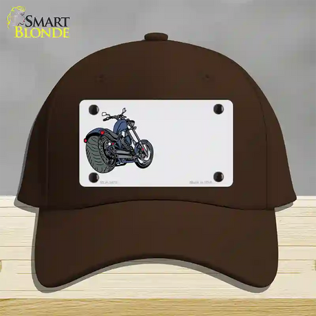 Motorcycle Offset Novelty License Plate Hat Cotton / Dark Brown