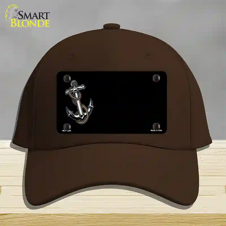 Anchor Offset Novelty License Plate Hat Cotton / Dark Brown