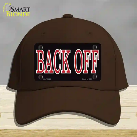 Back Off Black Novelty License Plate Hat Cotton / Dark Brown