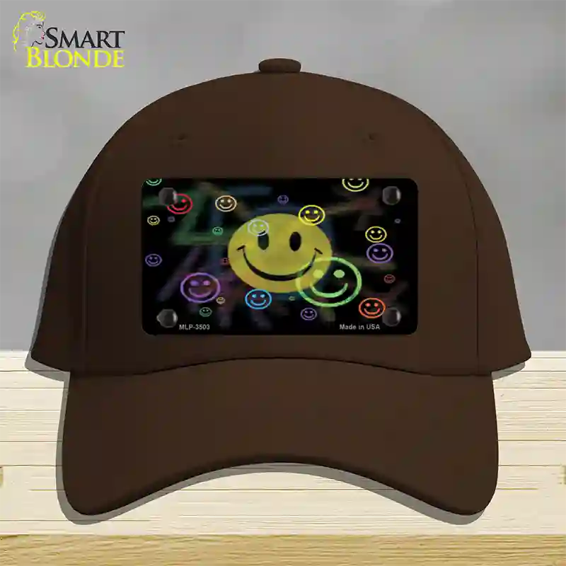 Smiley Novelty License Plate Hat Cotton / Dark Brown