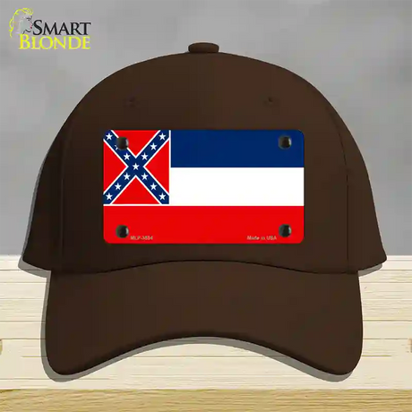 Mississippi Flag Novelty License Plate Hat Cotton / Dark Brown