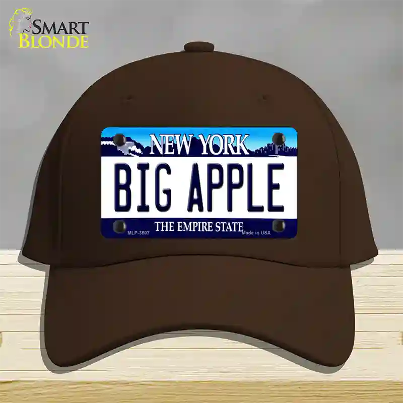 Big Apple New York Novelty License Plate Hat Cotton / Dark Brown