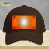 Orange White Fade Scratched Novelty License Plate Hat Cotton / Dark Brown