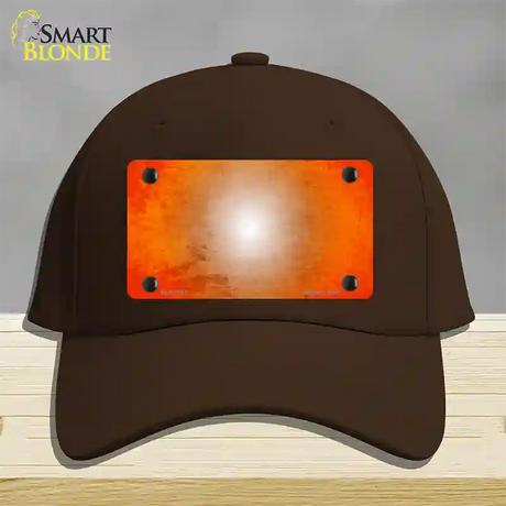 Orange White Fade Scratched Novelty License Plate Hat Cotton / Dark Brown