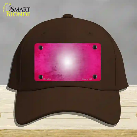 Pink White Fade Scratched Novelty License Plate Hat Cotton / Dark Brown