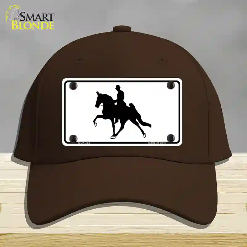 Horse With Rider Novelty License Plate Hat Cotton / Dark Brown