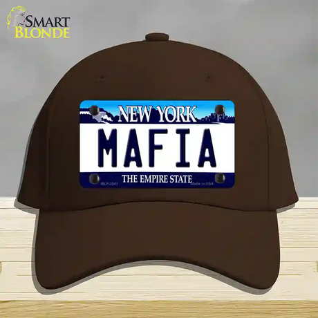 Mafia New York Novelty License Plate Hat Cotton / Dark Brown