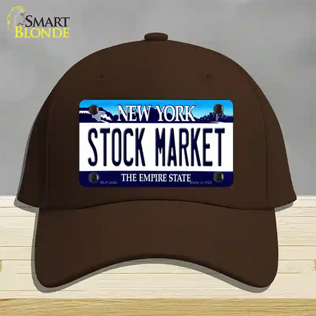 Stock Market New York Novelty License Plate Hat Cotton / Dark Brown