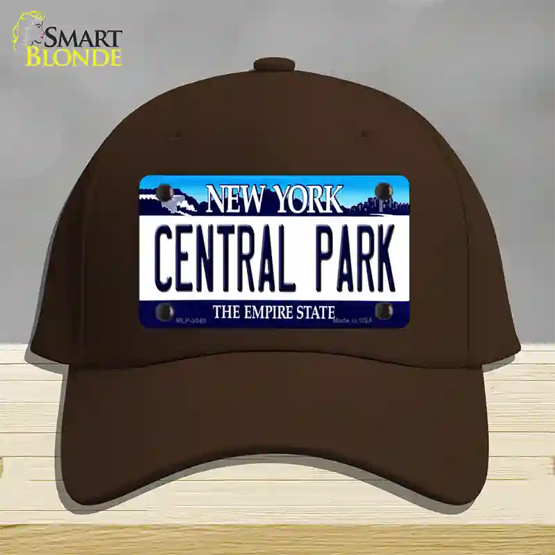 Central Park New York Novelty License Plate Hat Cotton / Dark Brown